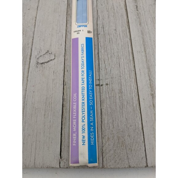 Vintage J&P Coats Polyester Invisible Zipper 12"-14" Ciel Blue 3 - Picture 3 of 4